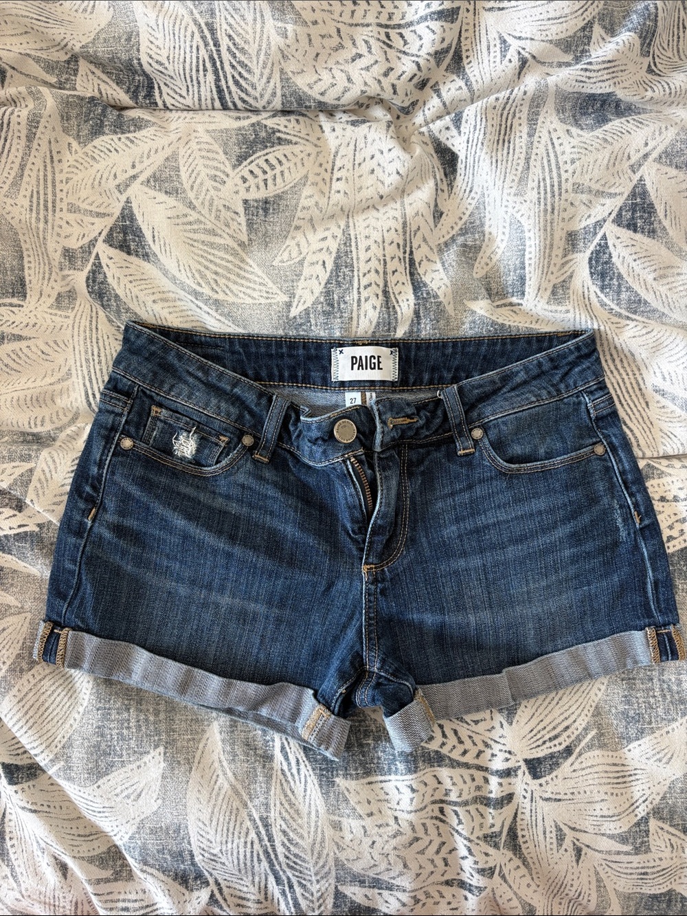 Paige low-rise denim shorts